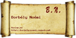 Borbély Noémi névjegykártya